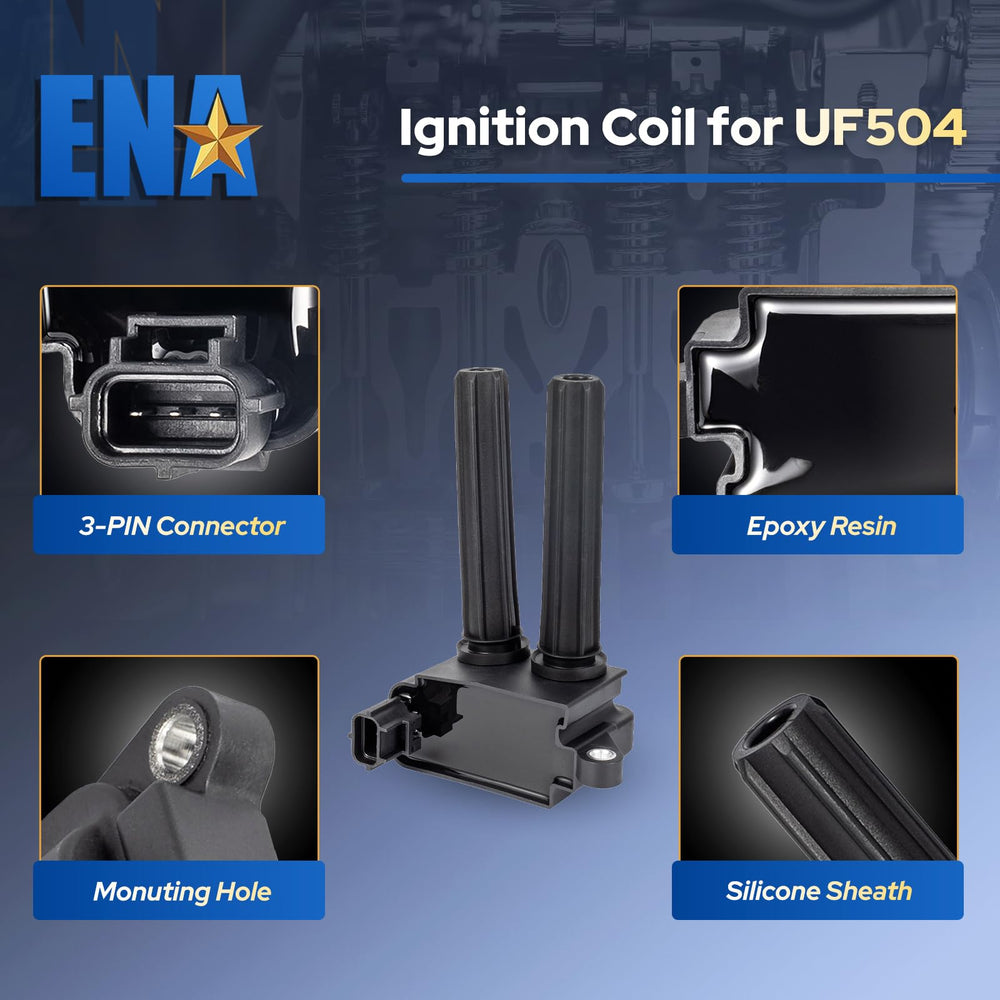 ENA eight-pack ignition coils in Dodge Ram engine bay for easy bolt-on replacement