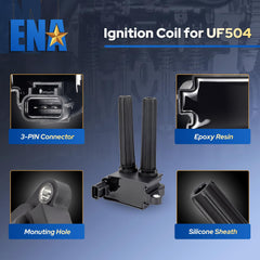 ENA eight-pack ignition coils in Dodge Ram engine bay for easy bolt-on replacement