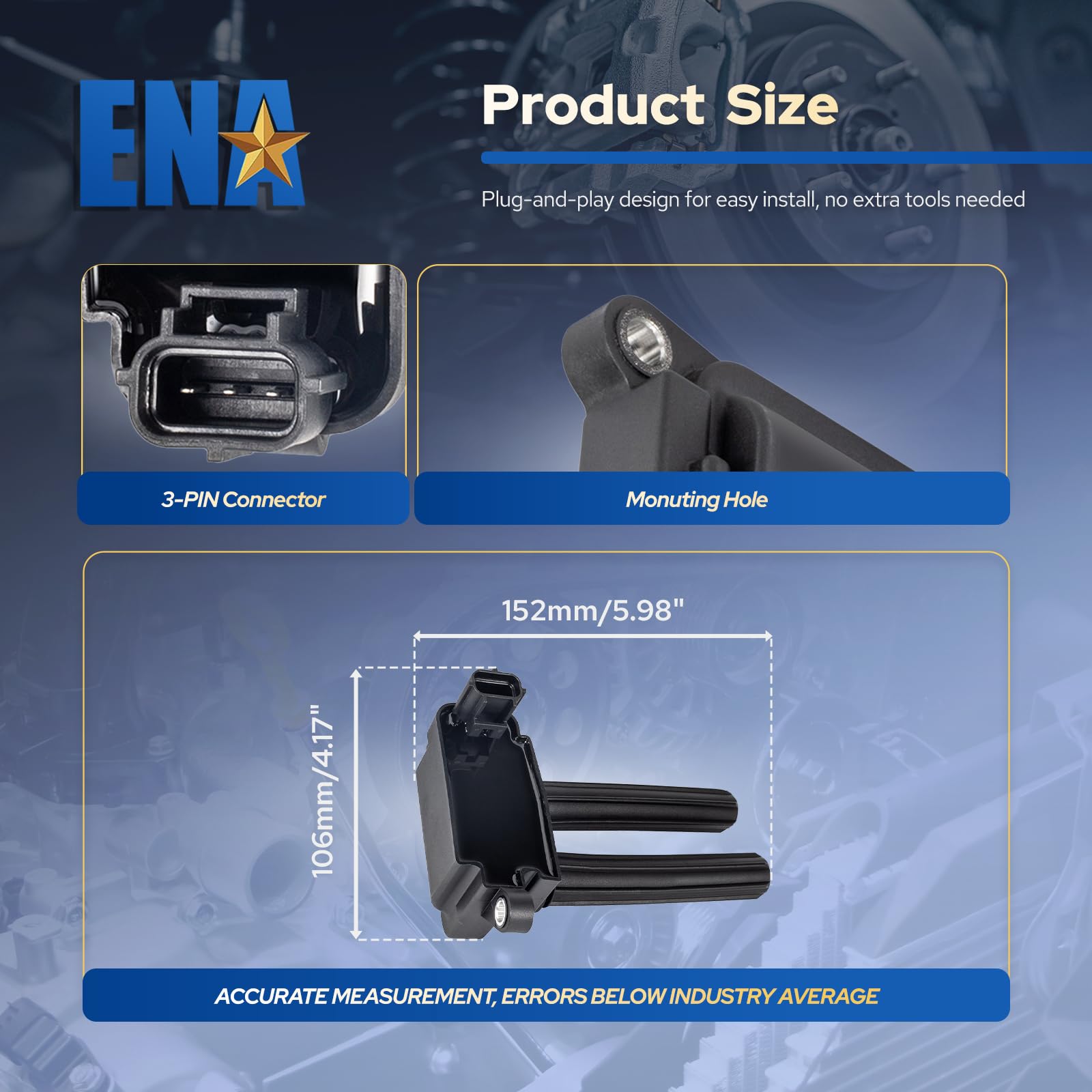 ENA eight-pack ignition coils in Durango engine bay ready for direct fit