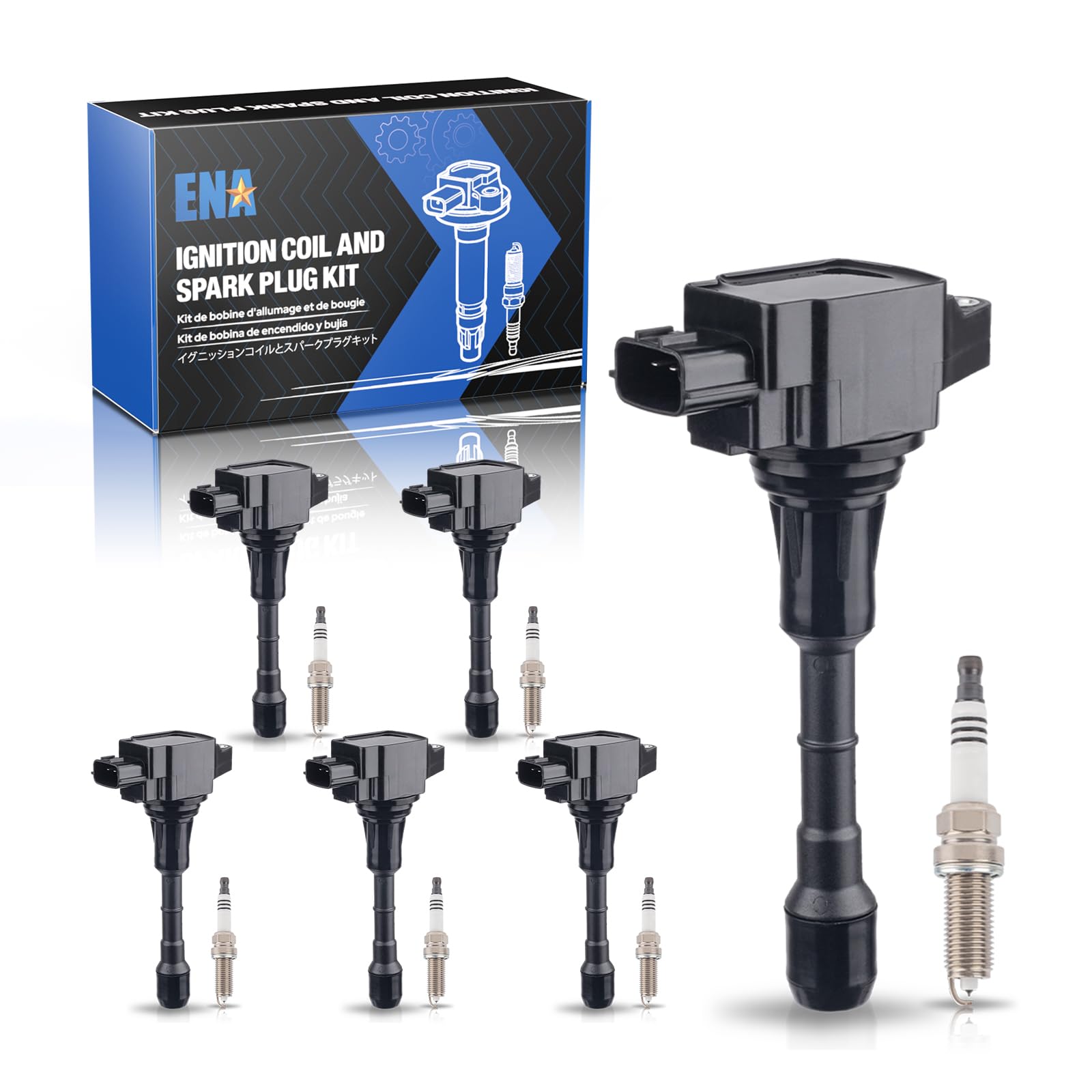 ENA iridium spark plug set close-up highlighting durable tips for reliable starts