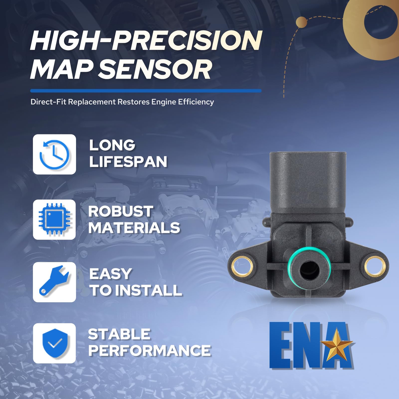 Secure wiring connector on ENA MAP sensor for reliable connection