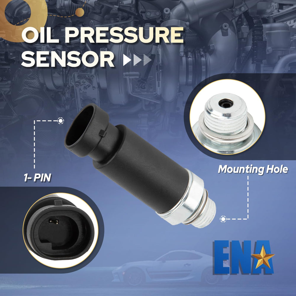 ENA oil pressure sensor switch closeup metal body showing precision connectors