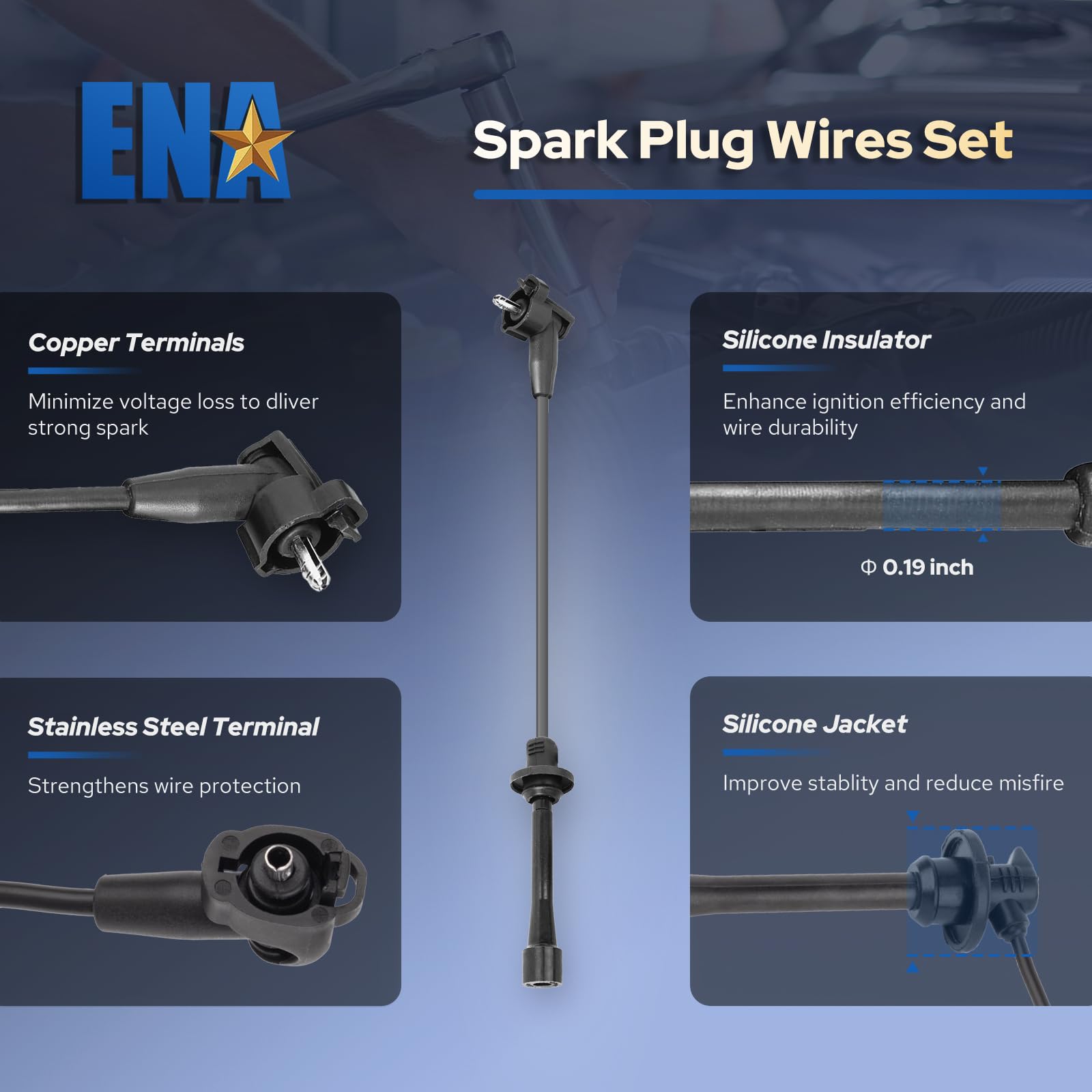 Packaging shows included coils, plugs, and wires for complete kit