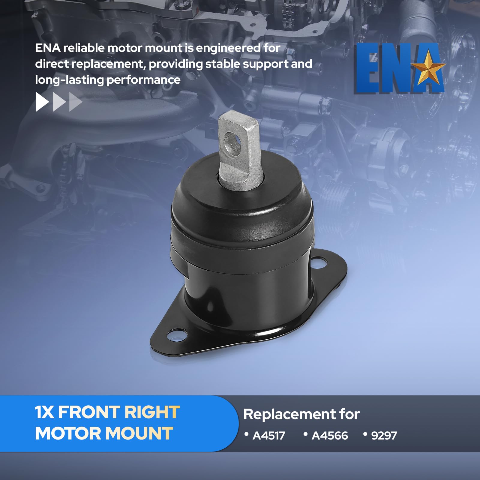 ENA six-piece engine mount set packaged for easy install and compatibility