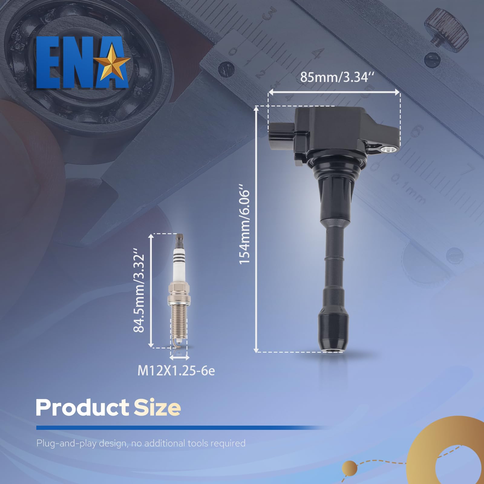 ENA spark plug close-up reveals precise iridium tip detail