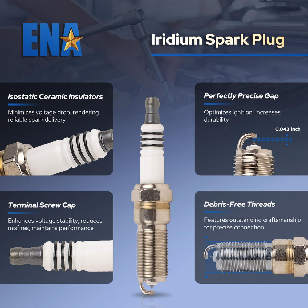 ENA spark plug heat-resistance detail highlighting iridium durability