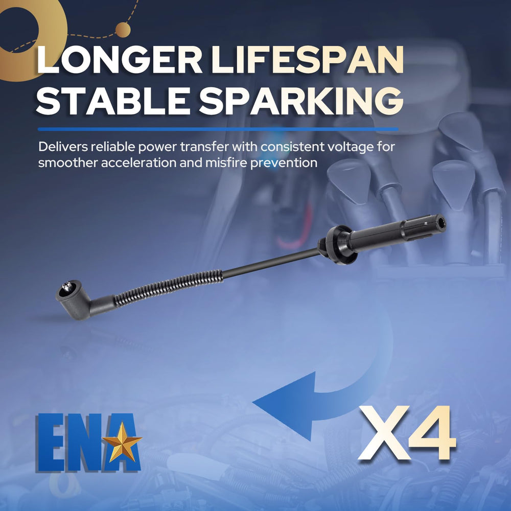 ENA spark plug wires silicone insulation resists heat and moisture for harsh conditions