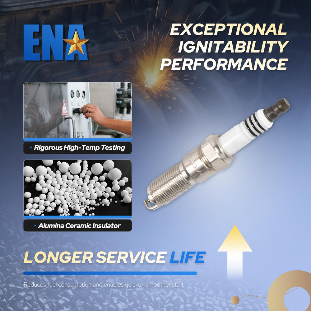 ENA Spark Plugs 16-pack close-up iridium, precision electrode for reliable ignition.