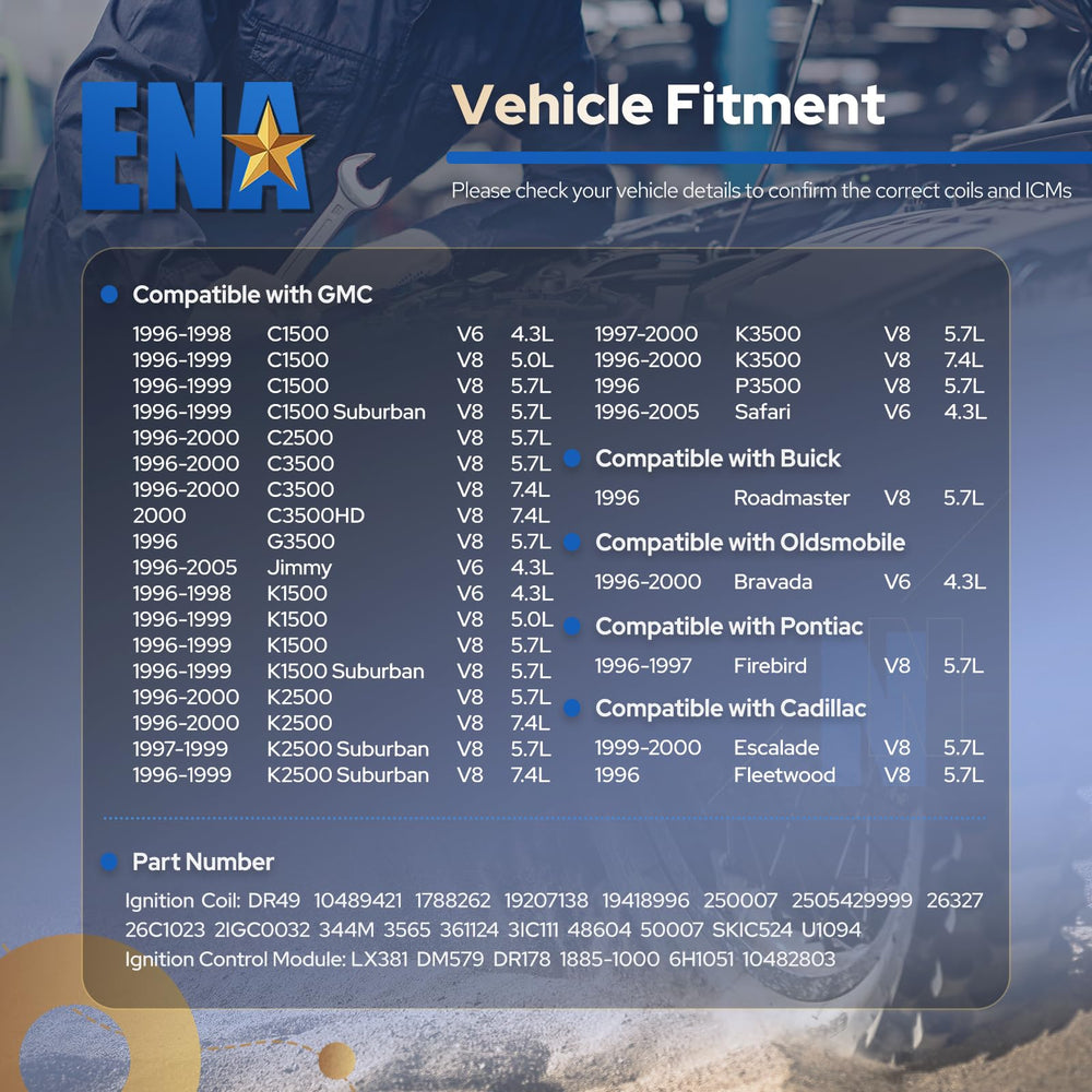 Label shows wide GM fitment compatibility