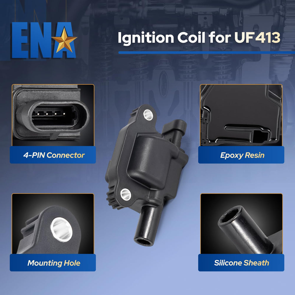 ENA durable materials construction banner suggests long-lasting performance under engine heat.