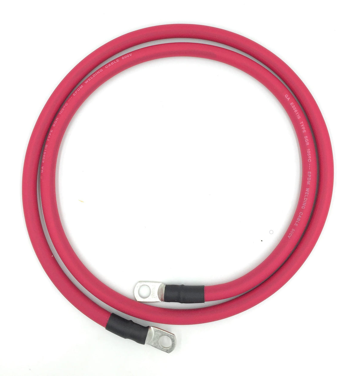End Game 4 AWG ultra-flex battery cable with red 3/8 in lug for reliable auto connections.