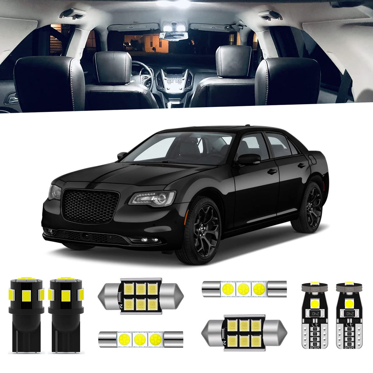 ENDPAGE 17-piece interior kit for Chrysler 300 provides brighter cabin illumination.