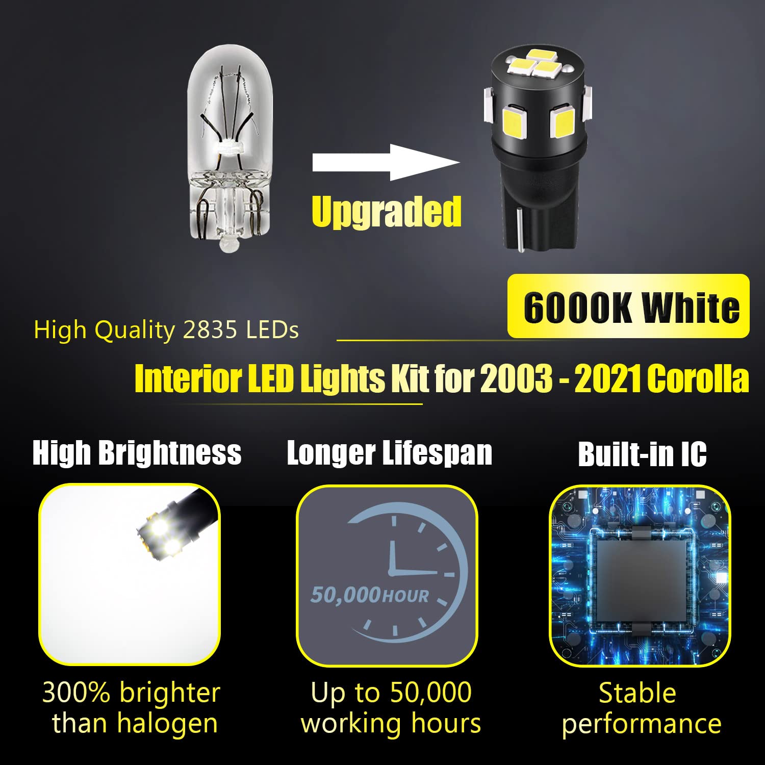 ENDPAGE Corolla dome lights provide brighter, even cabin illumination