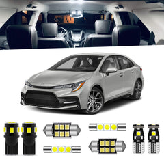 ENDPAGE Corolla map lights illuminate the cabin for easy nighttime visibility