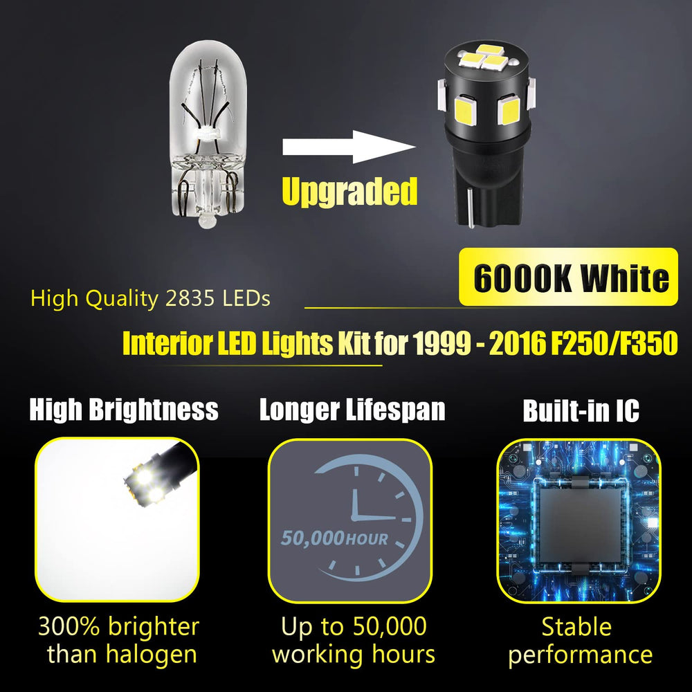 ENDPAGE F250/F350 interior map light for brighter cabin visibility.