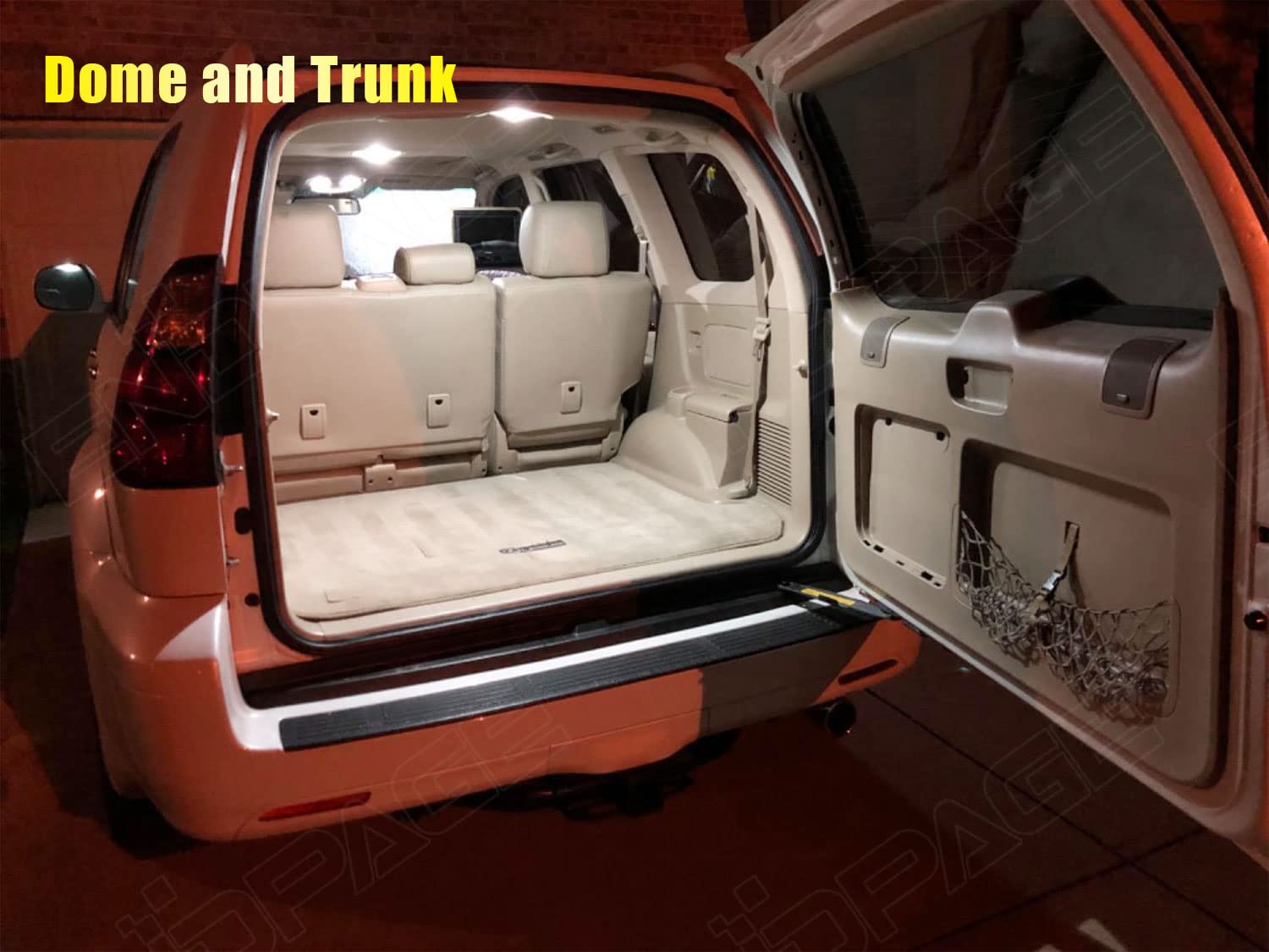 ENDPAGE GX460 trunk lights brighten cargo space for easy loading and organization.