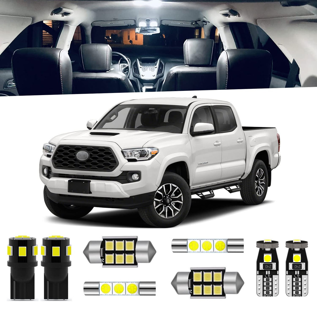 ENDPAGE Tacoma LED dome light brightens the cabin with 6000K xenon white illumination.