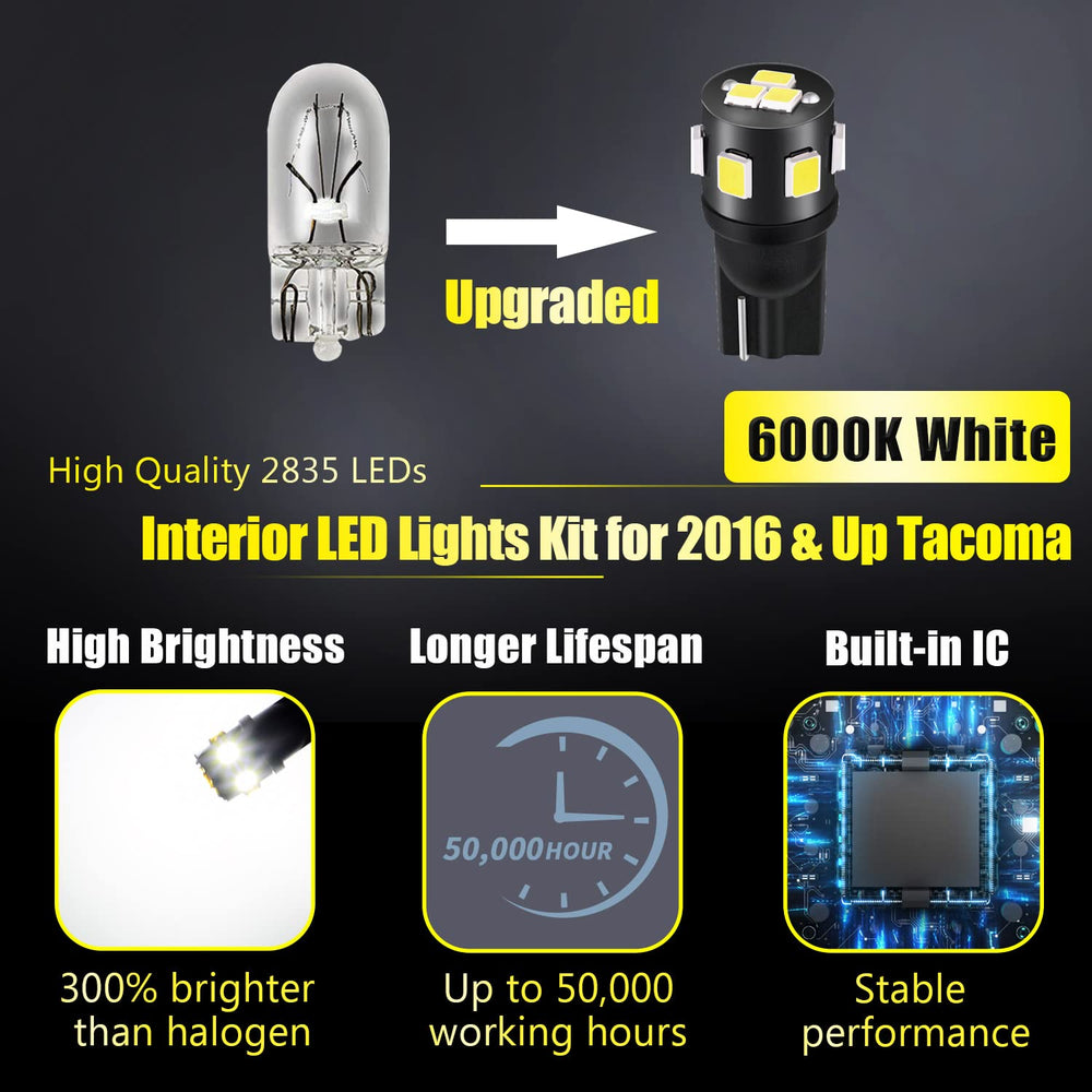 ENDPAGE Tacoma LED map light provides crisp reading light for maps and tasks.