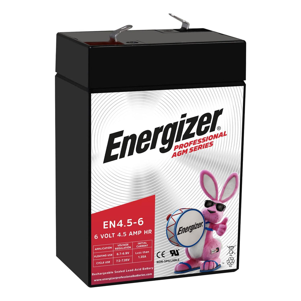 Energizer EN4.5-6 battery front view for easy installation and reliable power