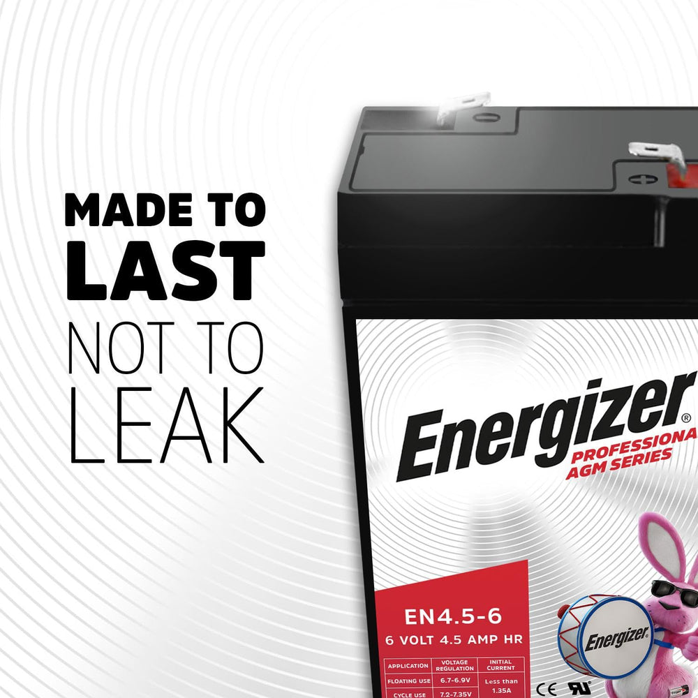Energizer EN4.5-6 battery top view showing terminals and fitment