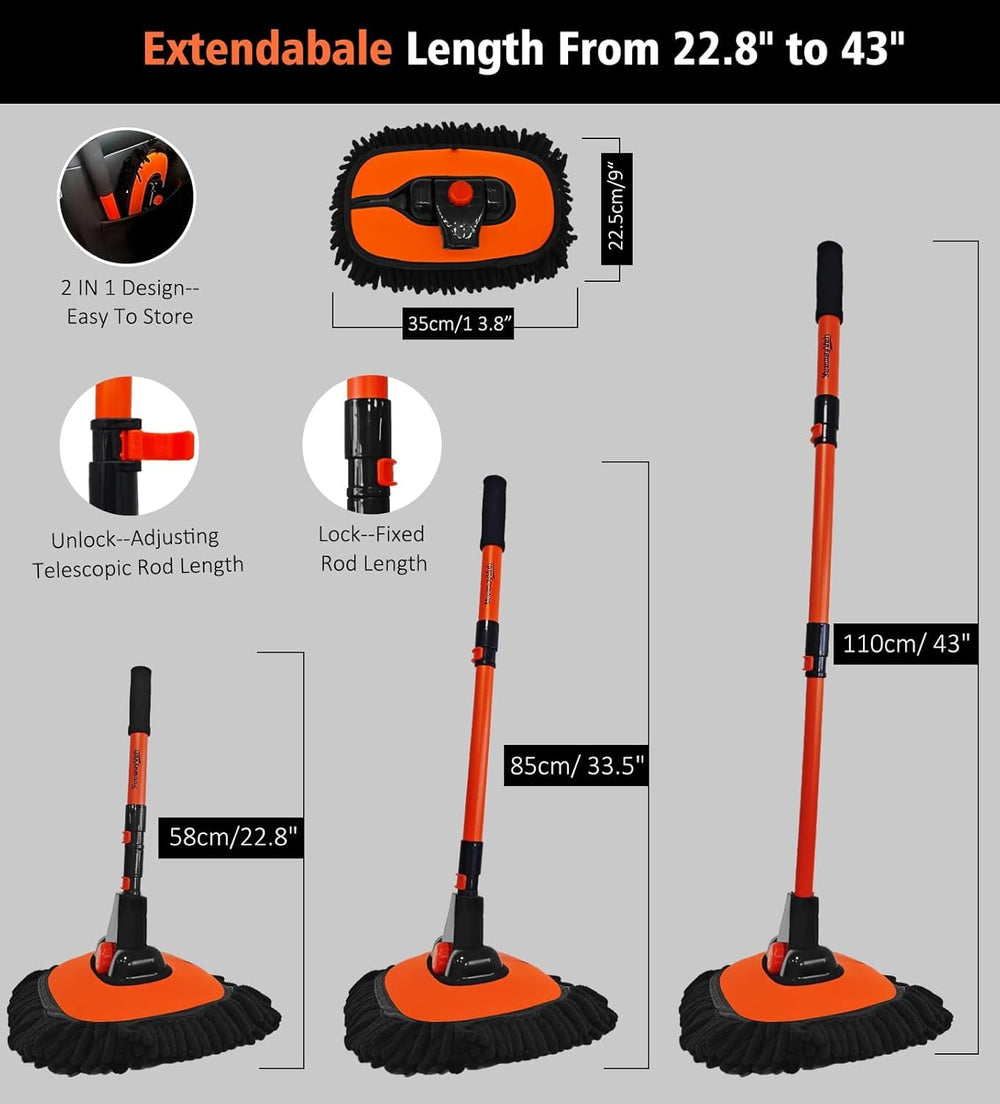 NEZENO soft-bristle mop head prevents scratches during washing
