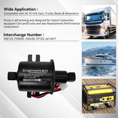 Engineman fuel filter included for cleaner fuel delivery.