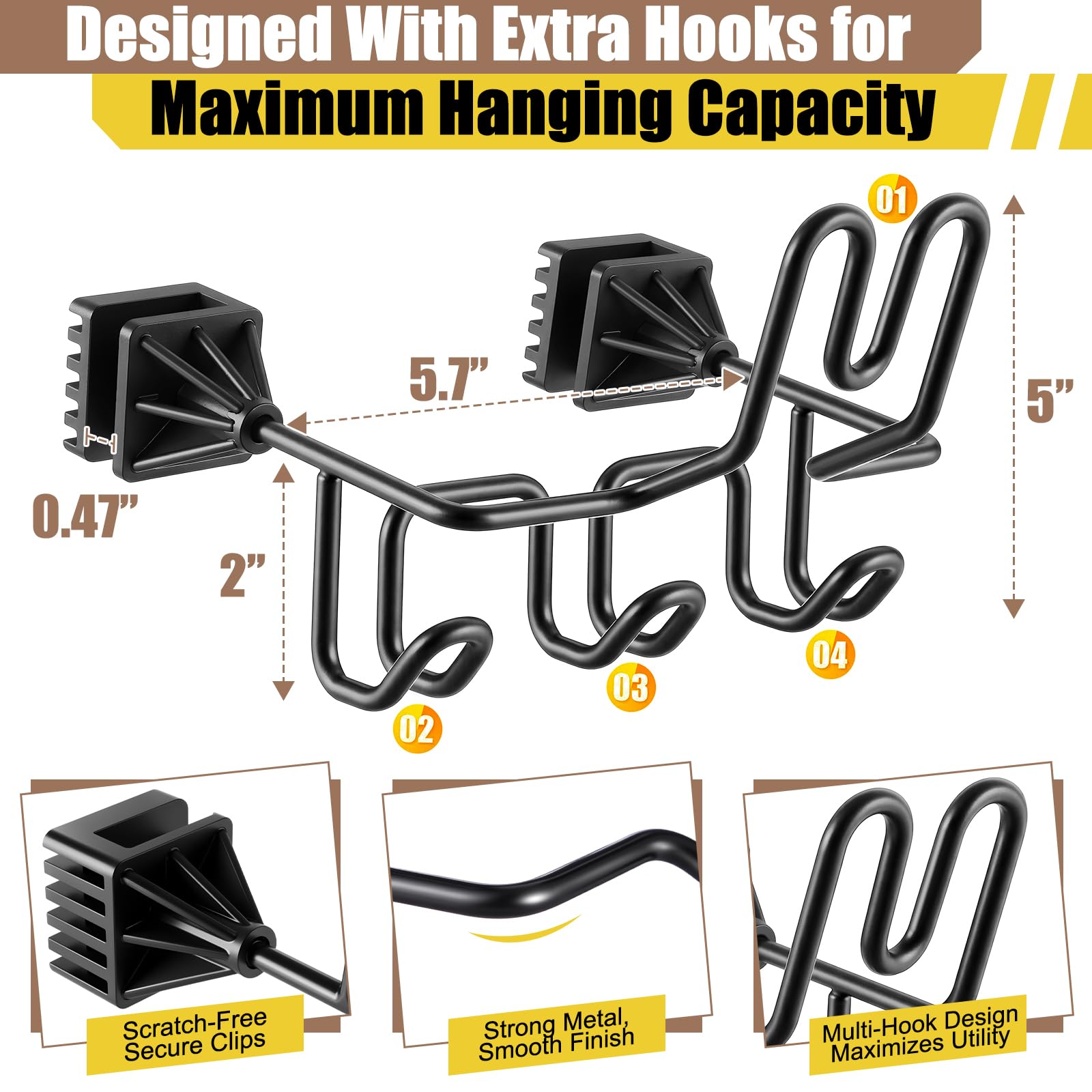 Enhon stainless steel construction for durable, wobble-free mounting.