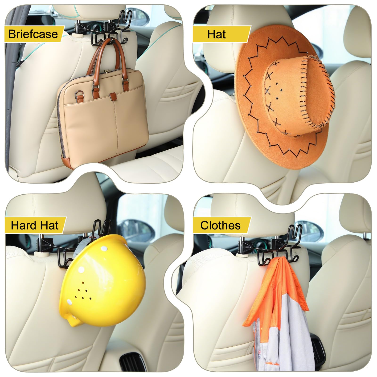 Enhon three-hooks system adds extra space for jackets and bags.