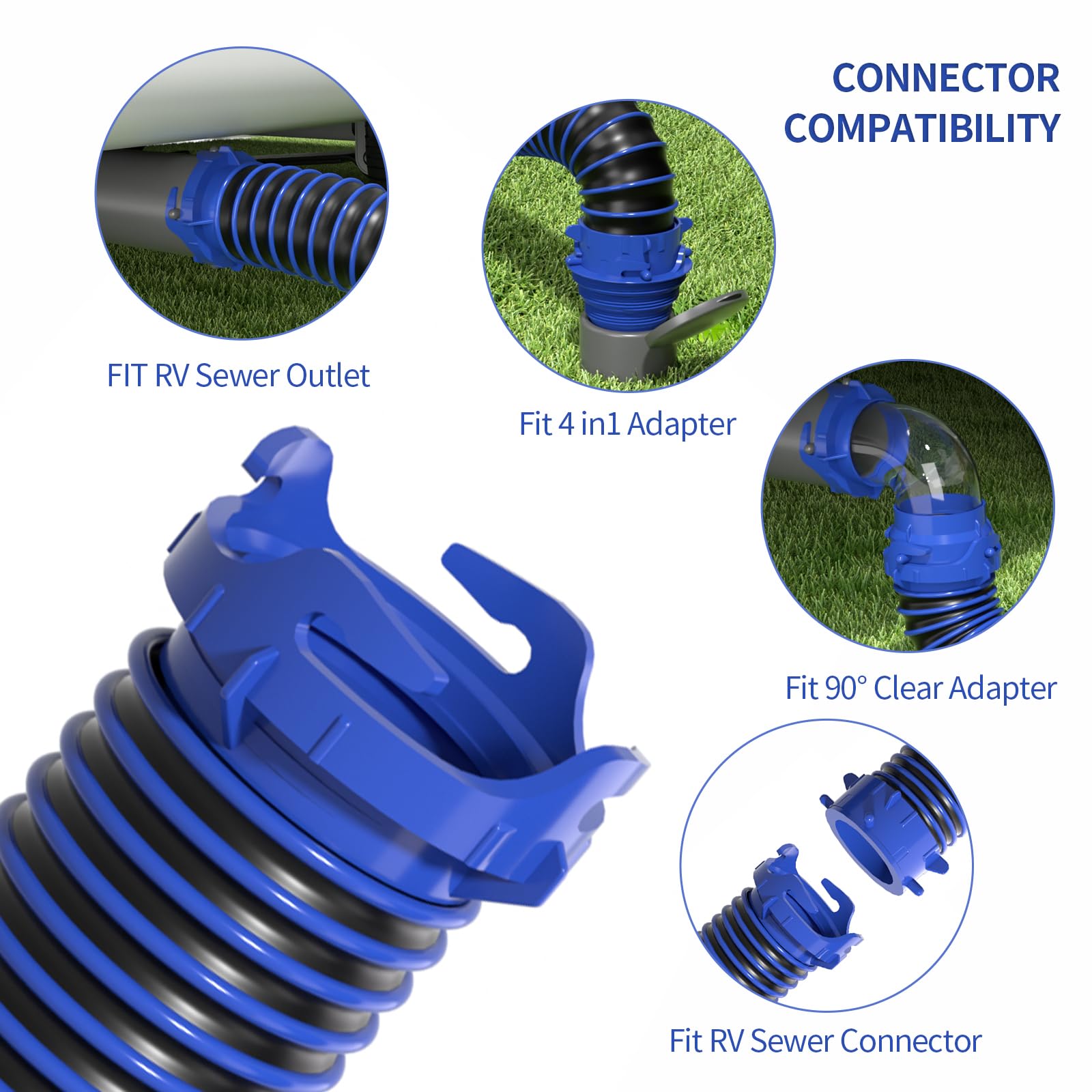Eniora 2x10ft hoses extended demonstrates flexible length for varied campsites