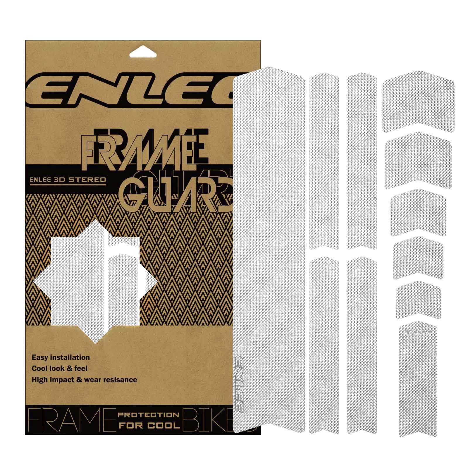 ENLEE bike frame protection tape on the top tube guards against scratches during rides.