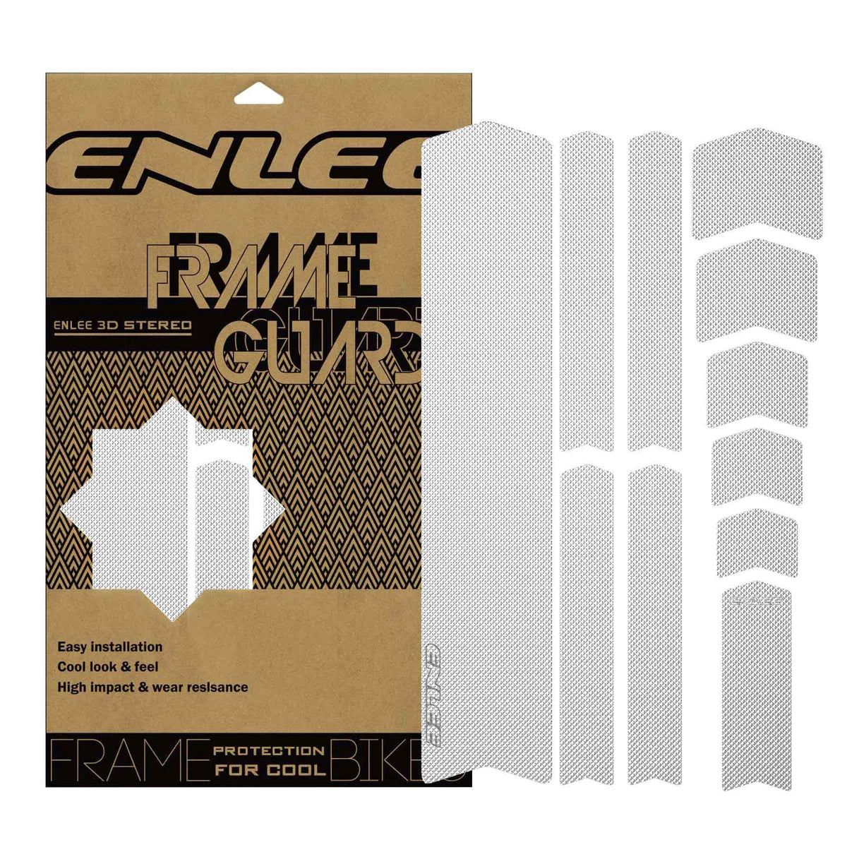 ENLEE bike frame protection tape on the top tube guards against scratches during rides.