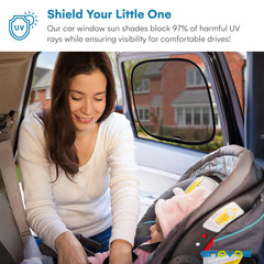 Enovoe rear-side shades on side windows for improved comfort and airflow