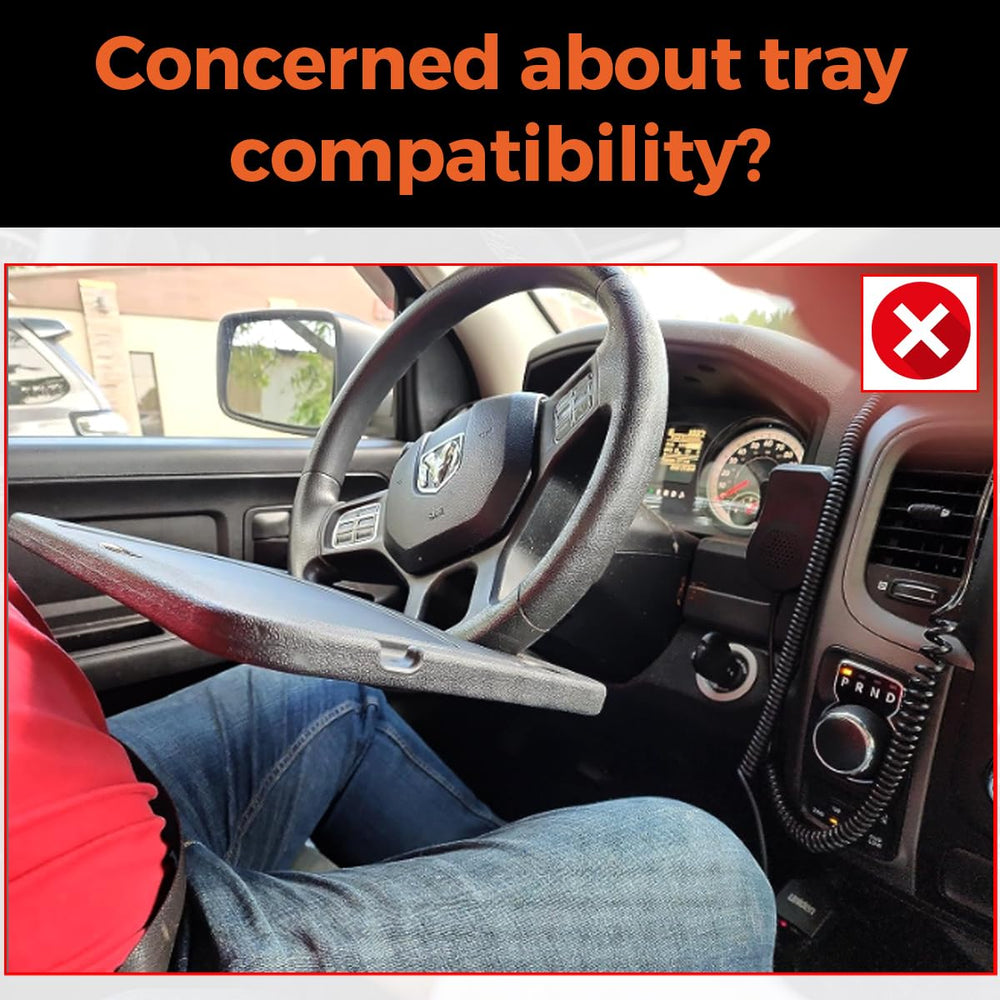 ENRICH UP car dining tray with a built-in drink holder for meals in transit.