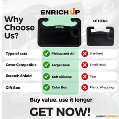 ENRICH UP steering wheel desk provides a stable laptop surface on the go.