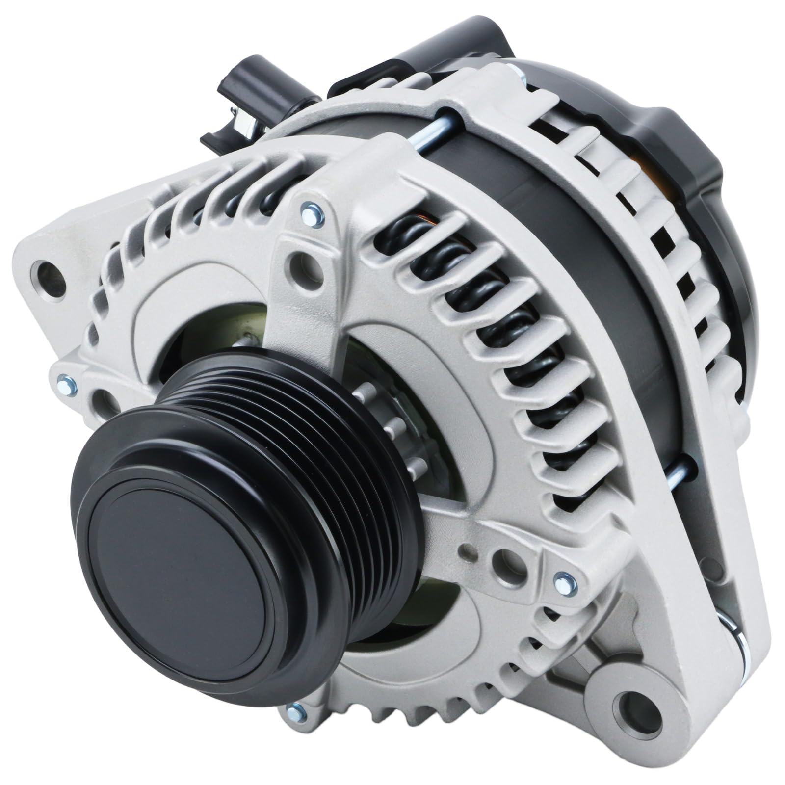 EnTurbo alternator for Honda Pilot, hood view with 130A output.