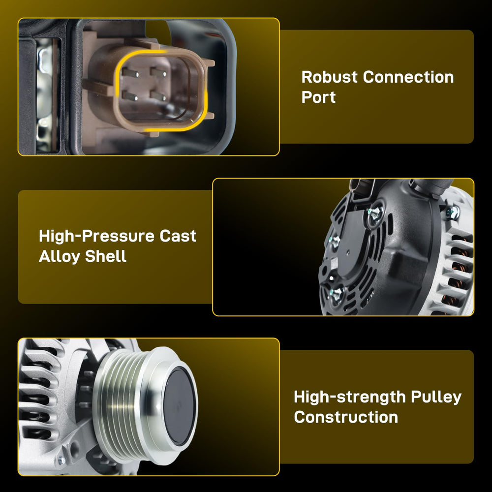 EnTurbo alternator for Honda Ridgeline 2012-2014, side profile highlights compact fit.