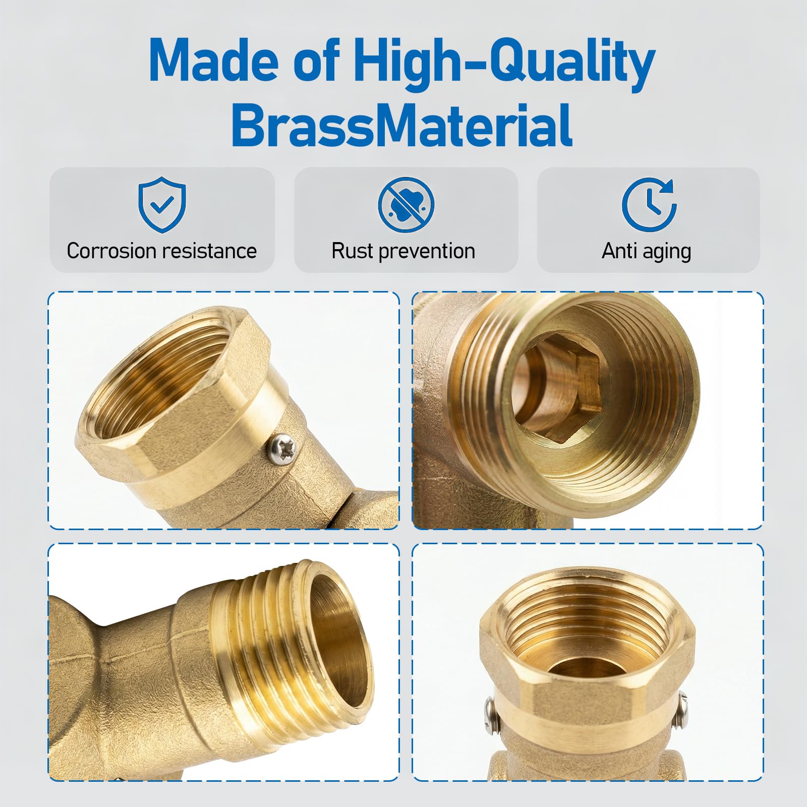 EnYatan brass garden hose elbow connector durable for RV and yard irrigation.