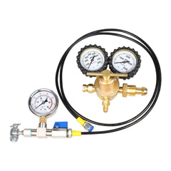 ENYSAON nitrogen shock-fill kit gauge at shock for precise tuning