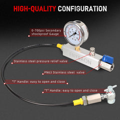 ENYSAON T-shaped handle enables precise, repeatable pressure adjustments during shock filling