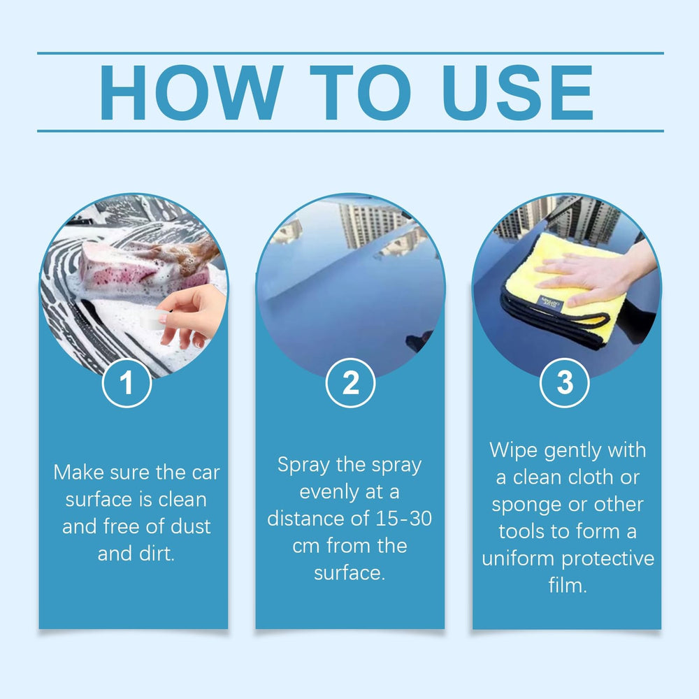 Eoegridte all-in-one protection spray provides long-lasting shine.