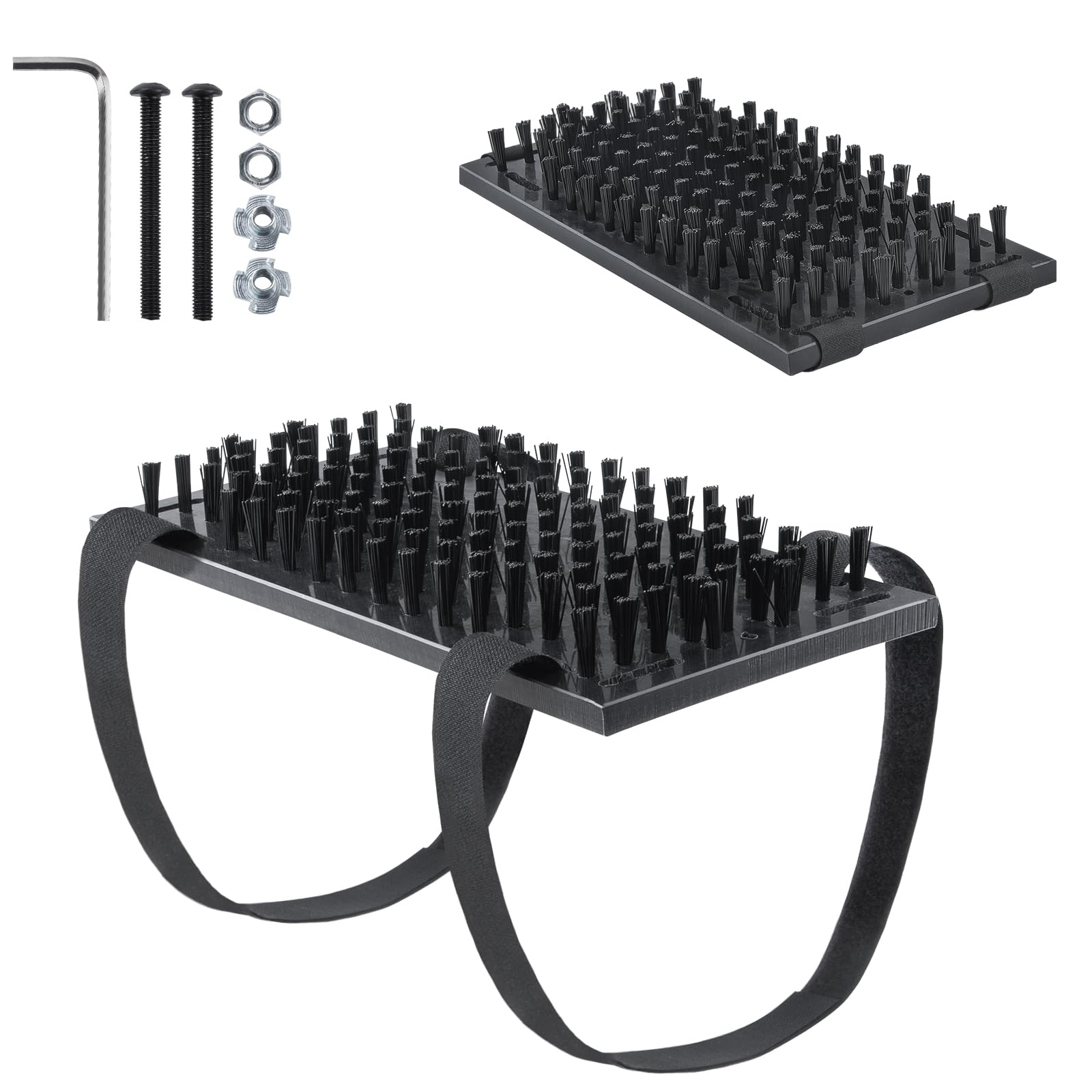 EOKPHULL truck-step-mounted brush with durable bristles removes dirt from boots on rugged jobs.