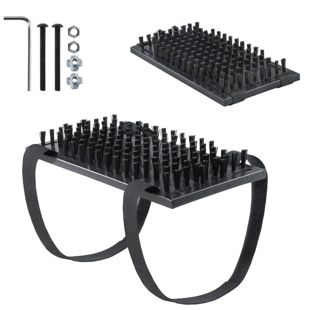 EOKPHULL truck-step-mounted brush with durable bristles removes dirt from boots on rugged jobs.