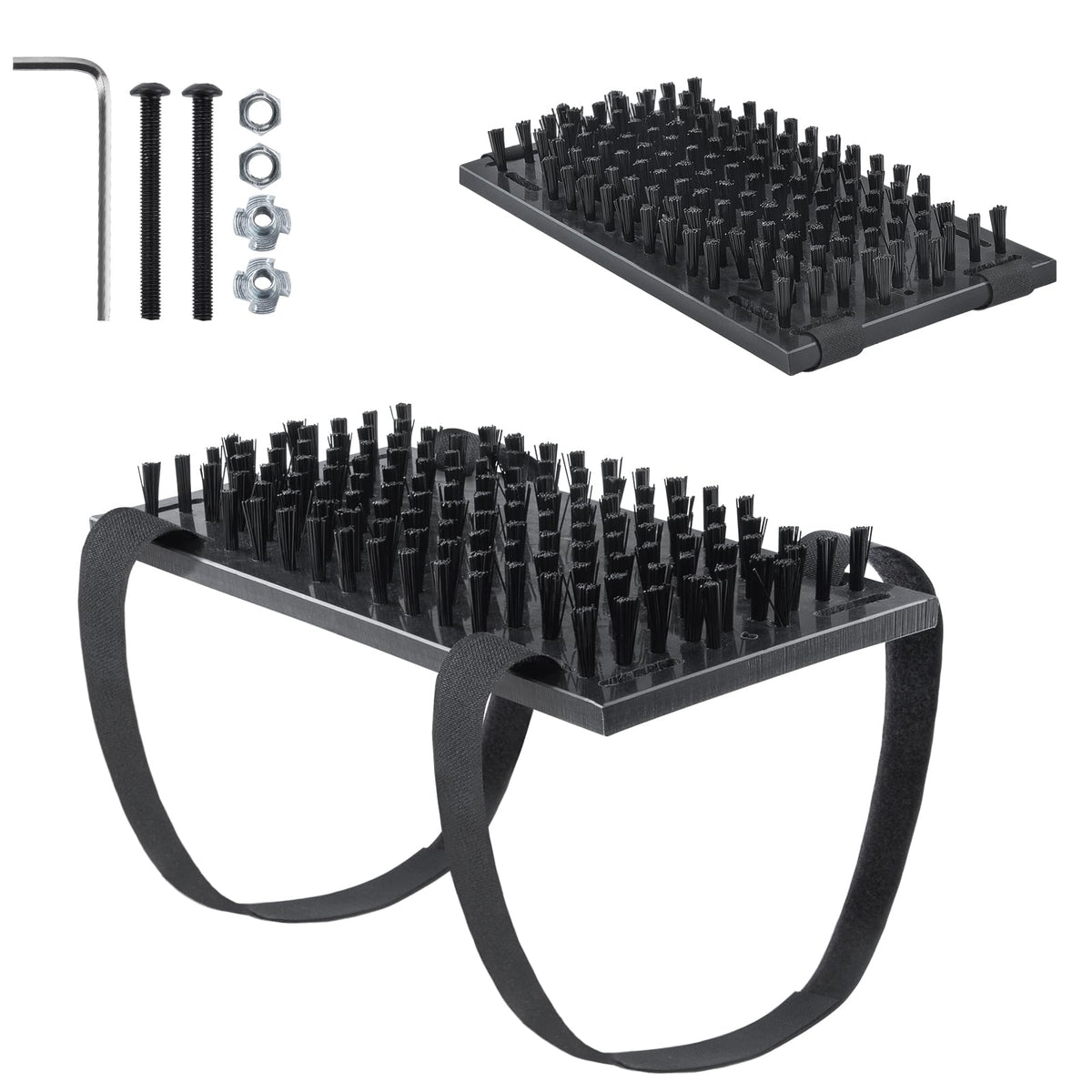 EOKPHULL truck-step-mounted brush with durable bristles removes dirt from boots on rugged jobs.