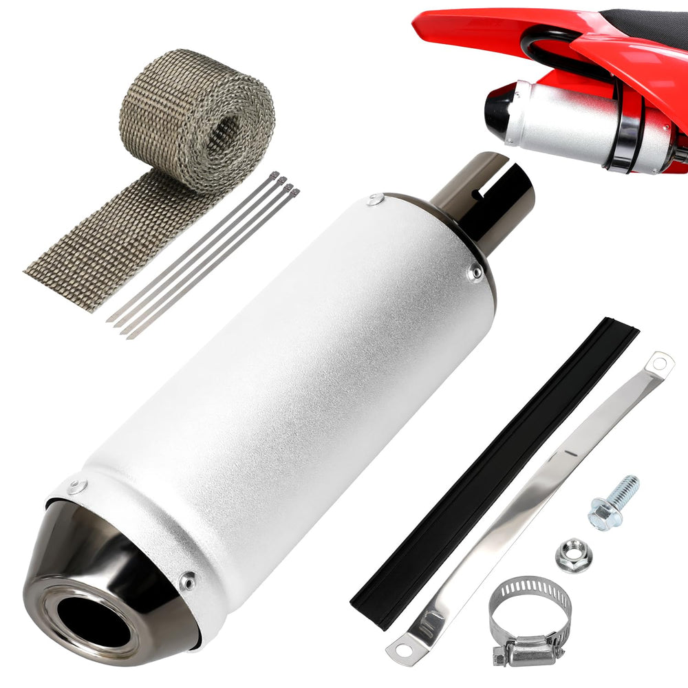 EOPOAYI 1.1-inch muffler exterior view highlighting durable metal body.