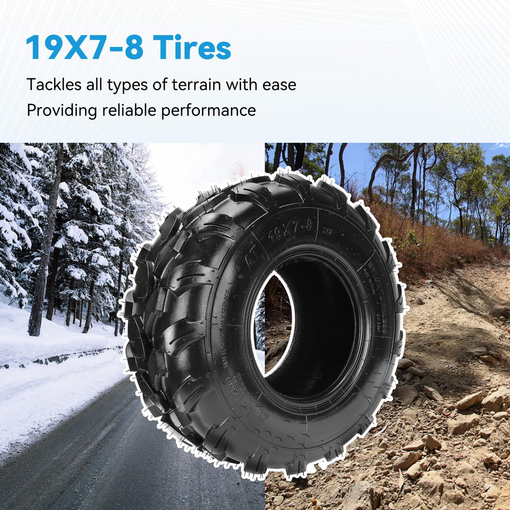 EOPOAYI 19x7-8 tire on ATV shows cross-vehicle compatibility