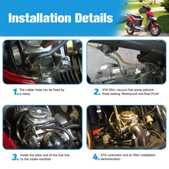 EOPOAYI GY6 carburetor fuel filter ensures clean fuel delivery.