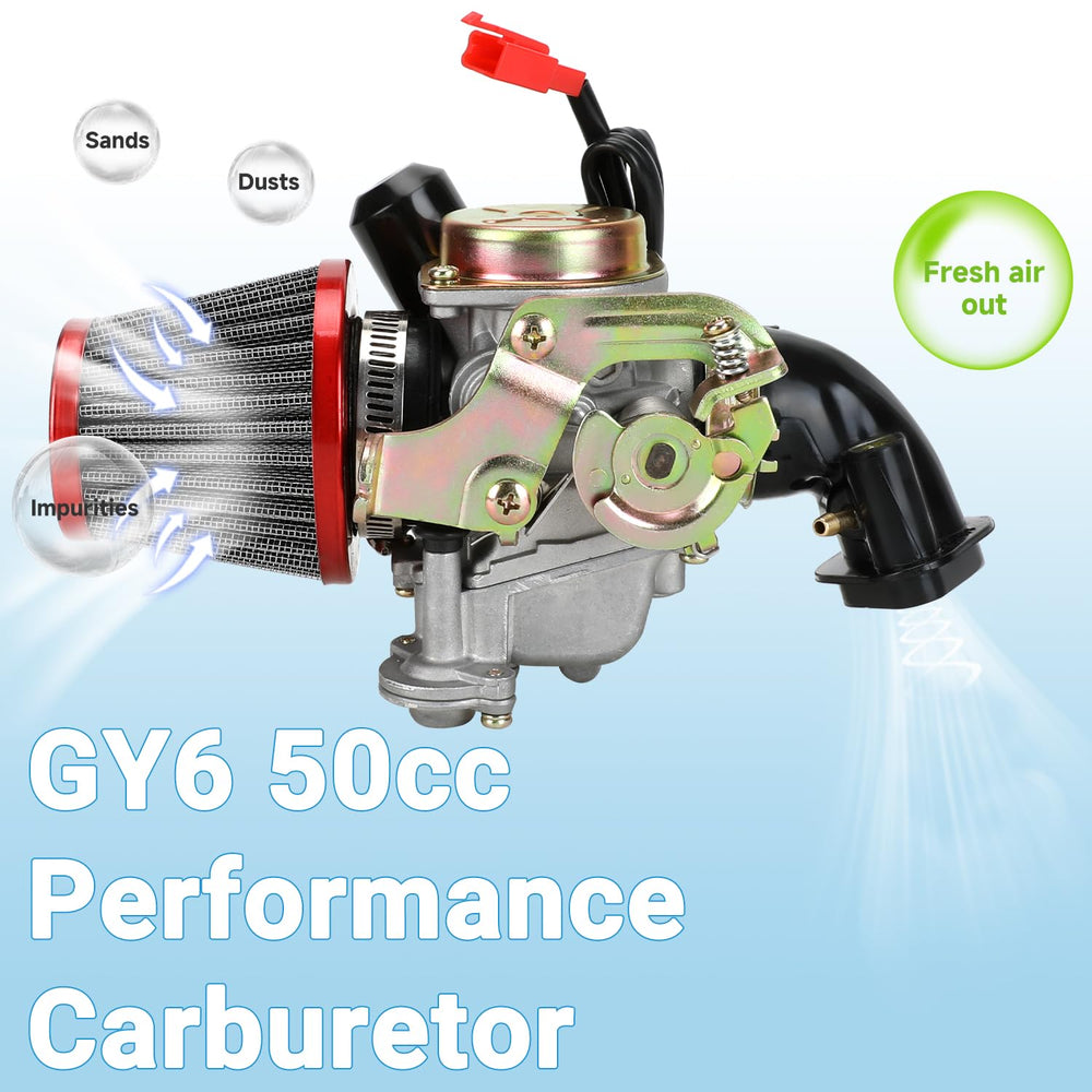 EOPOAYI GY6 carburetor package includes all components.