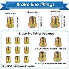 Eoppen 16 inverted flare nuts kit enables quick, reliable fittings for automotive projects.