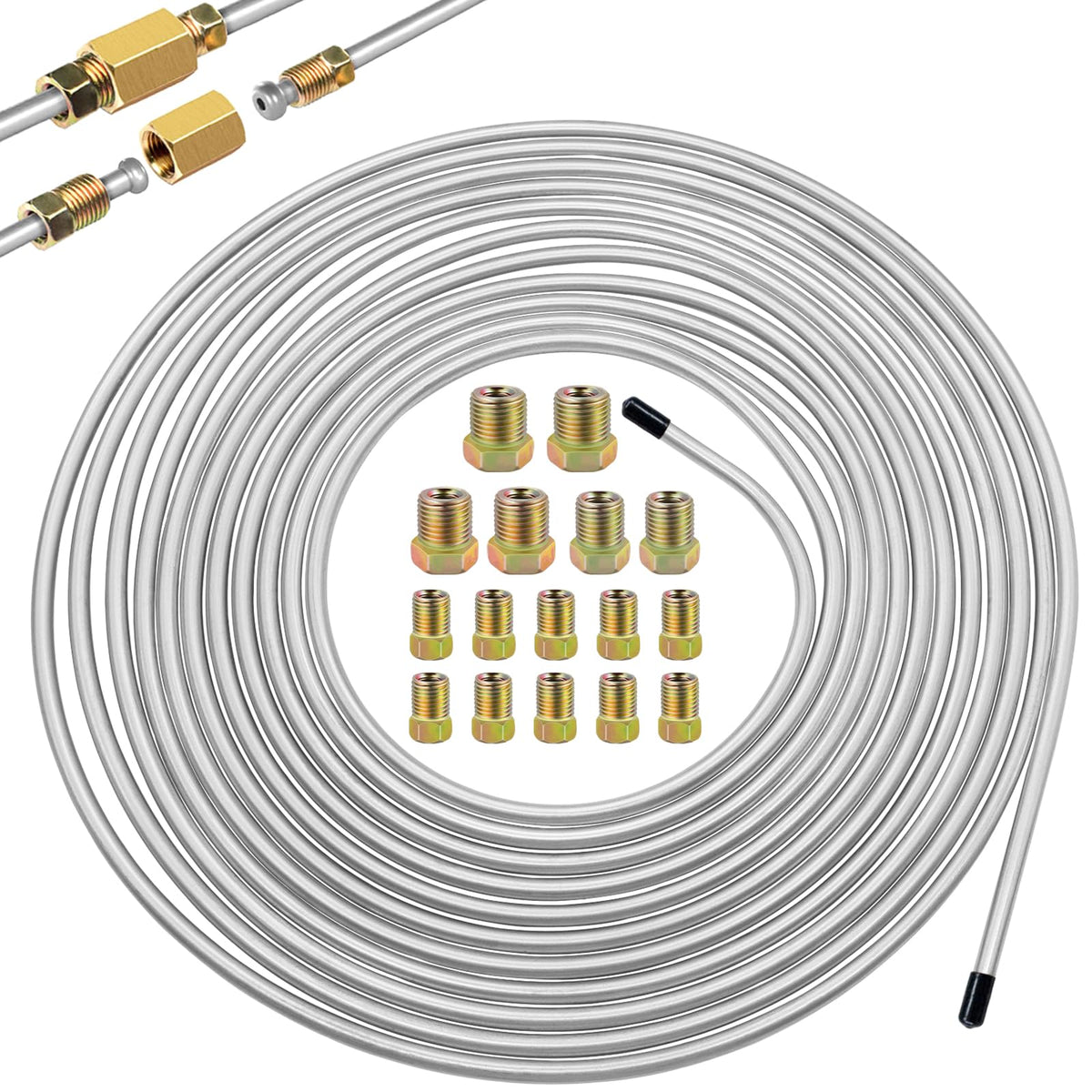 Eoppen brake line 25 ft coil showing flexible tubing for easy routing.