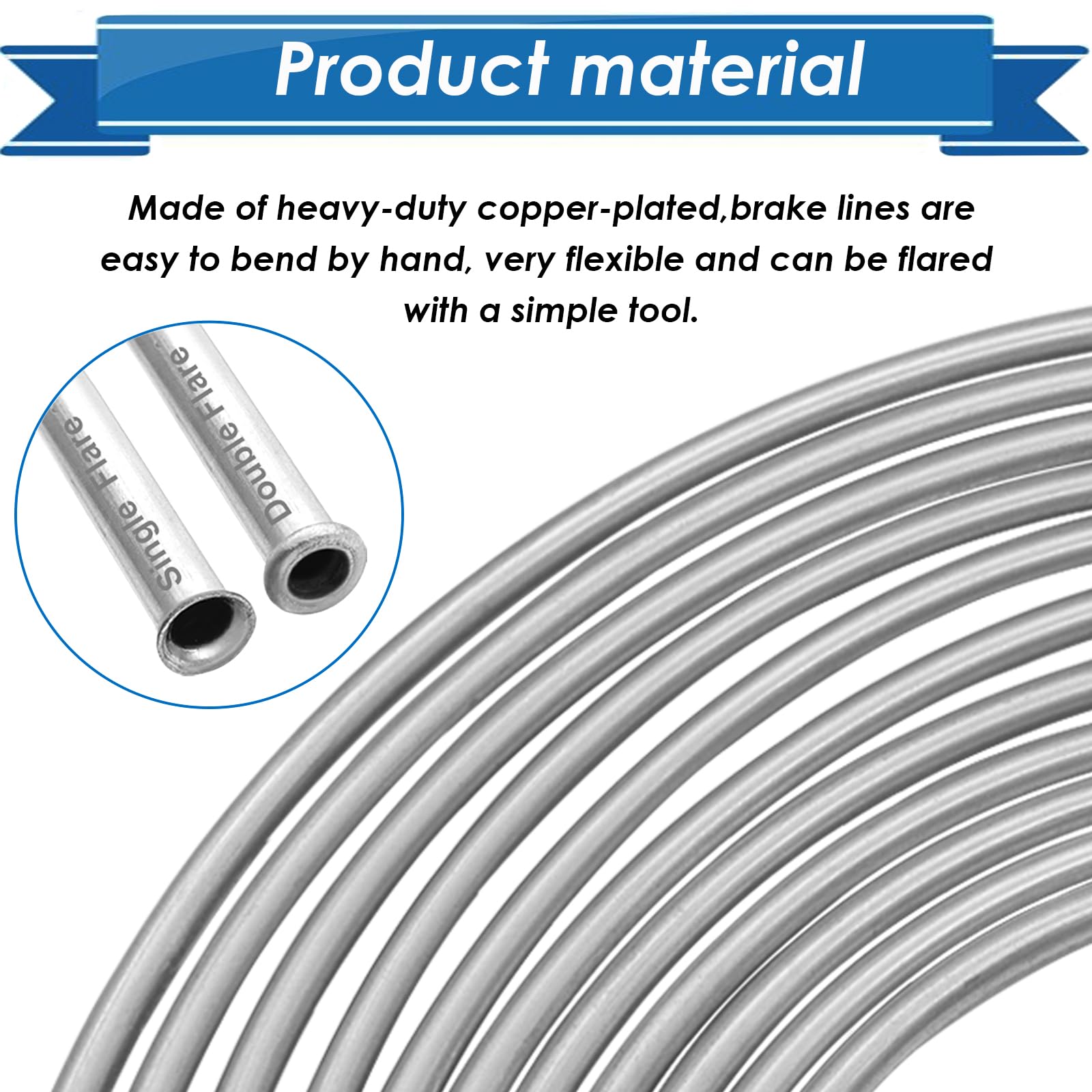 Eoppen flexible brake line bends easily for installation without tools